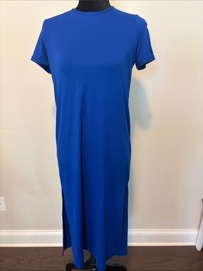 Everyday Crewneck Maxi Dress in Royal Blue